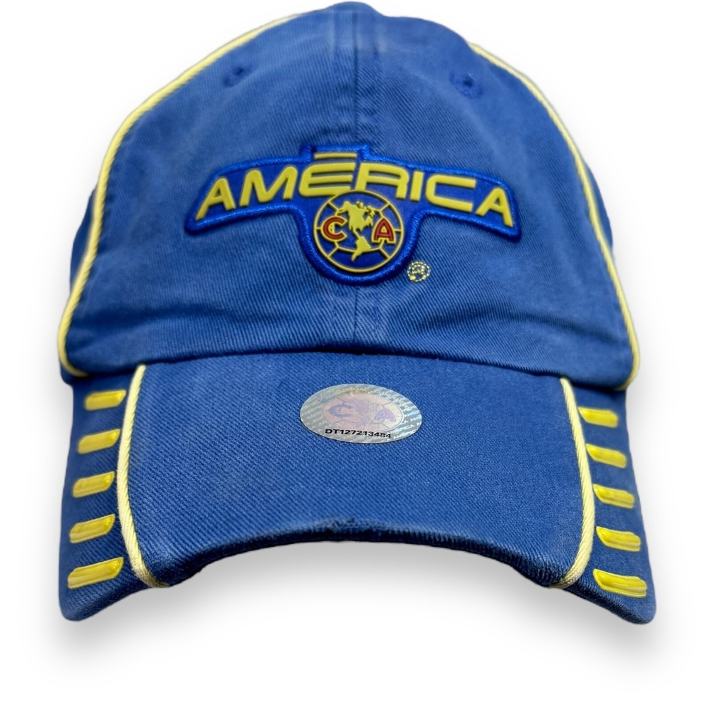 Club America FMF Hat Cap Adult Strapback Blue Yellow Soccer Futbol Rhinox